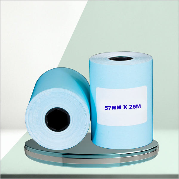 57 mm X 25 meter Cyan 2 inch ( Thermal Roll - Set of 16 Roll / Pack )