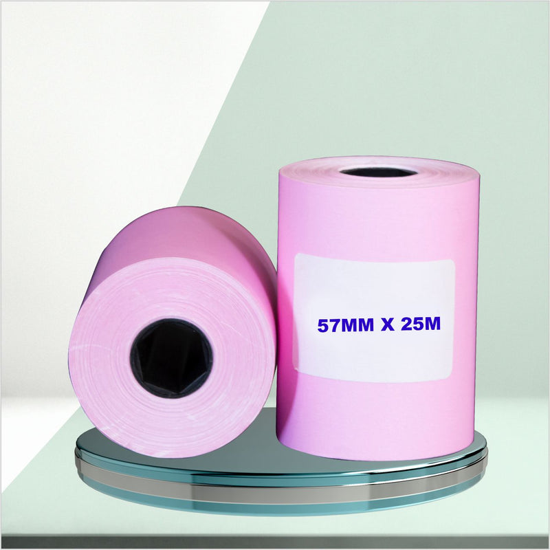 57 mm X 25 meter Magenta 2 inch ( Thermal Roll - Set of 16 Roll / Pack )