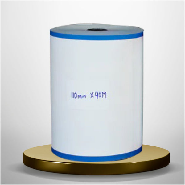 110 mm X 90 Meter  4 inch ( White Roll with Cyan Border )